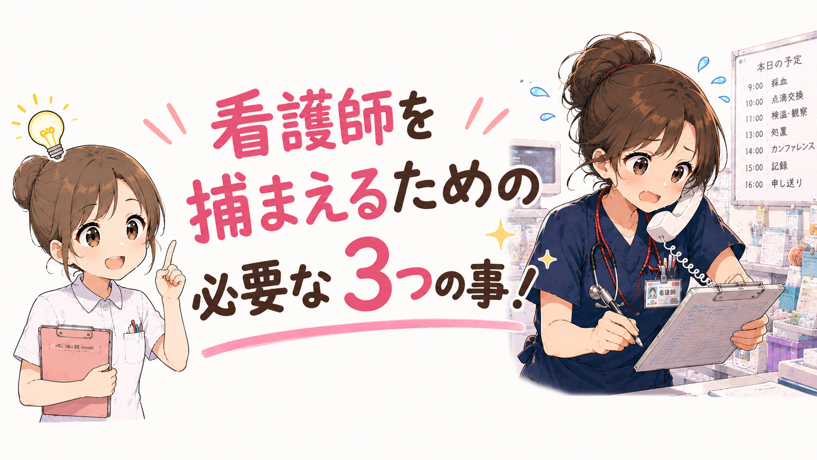 【看護学生必見】看護師を捕まえるために必要な３つの事！